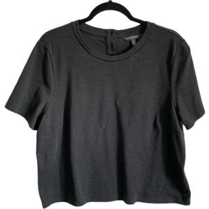 Banana Republic Short Button Back Blouse Black XL